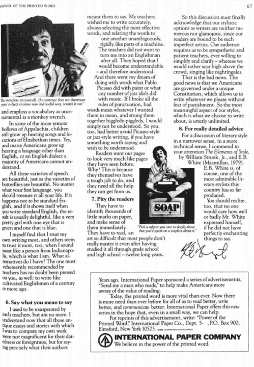 Vonnegut on writing picture